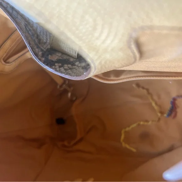 Brahmin Woven Straw Snakeskin Trim Shoulder Bag – Summer Tote - Picture 6 of 7